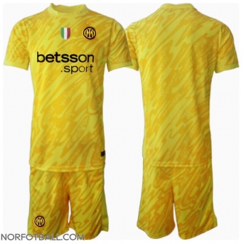 Billige Fotballdrakt Inter Milan Keeper Replika Bortedraktsett Barn 2024-25 Kortermet (med bukser)